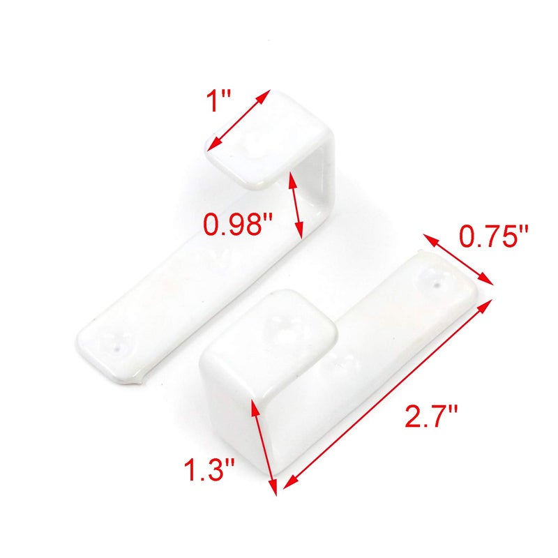 Geesatis 2 PCS White Bed Ladder Hooks Utility Hooks Bunk Bed Ladder Hook Brackets for Bed Decoration Tool, with Mounting Screws, Inner Distance: 25mm/0.98" - Image 3